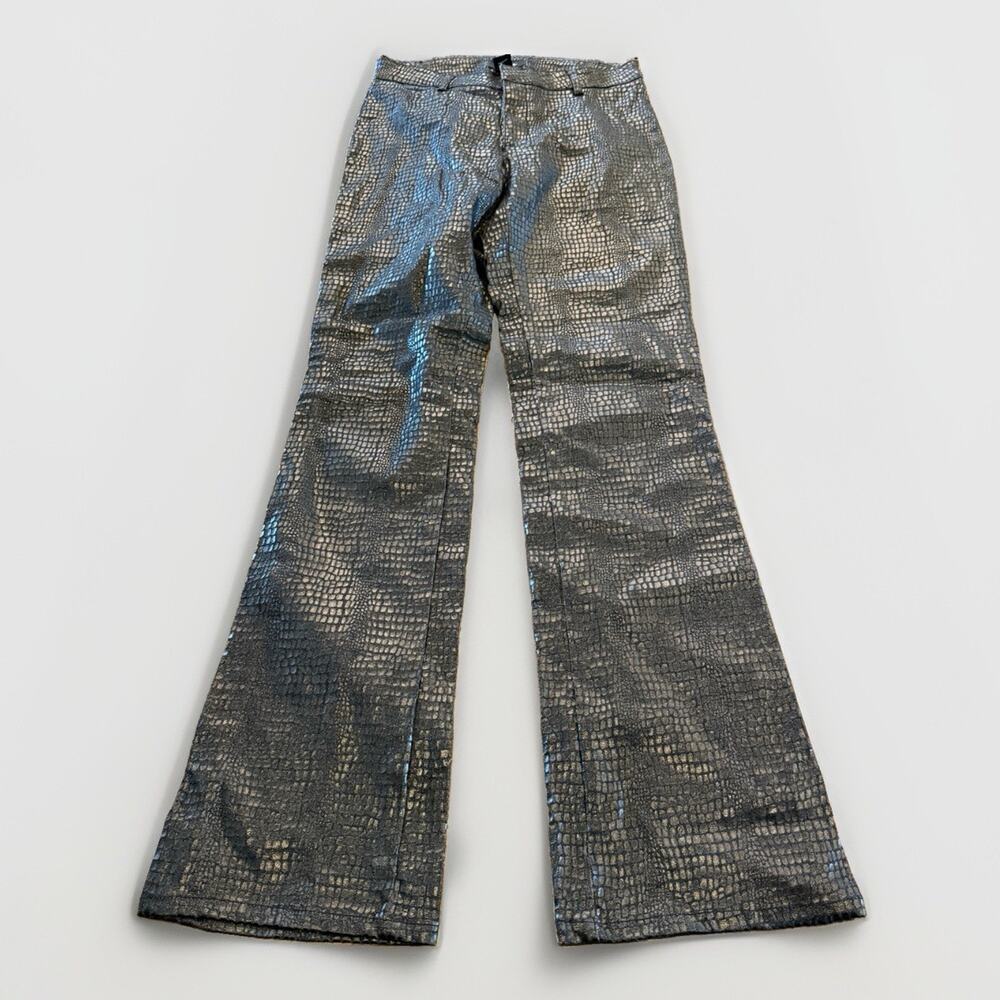 Vintage Guess Womens Black Snake Textured Cotton Blend Jeans Size 28 Made In USA